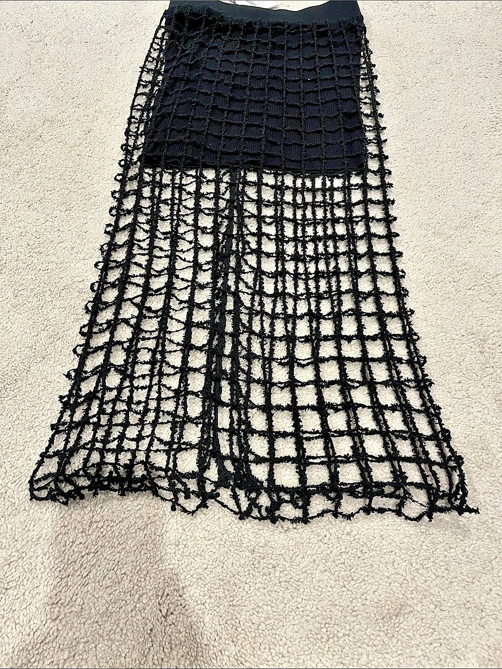 IRO Black Mesh Maxi Skirt Size Small